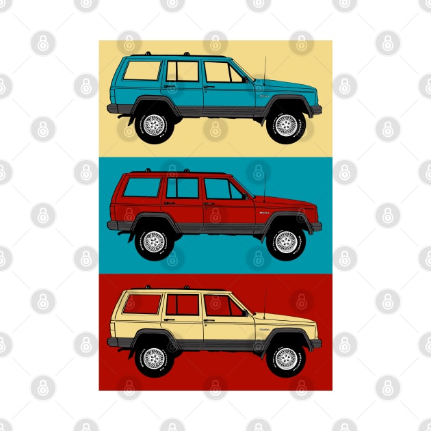 Jeep Cherokee Pop Art ~ Malibu palette by FanboyMuseum