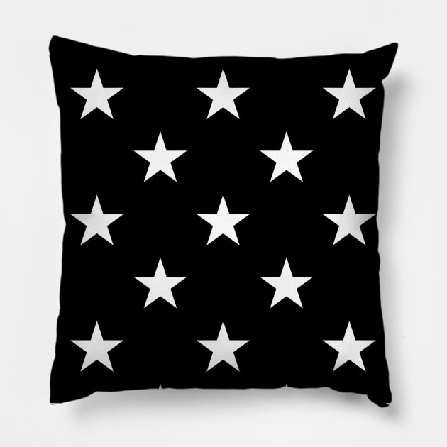 Black and White Star Pattern Pillow by Brobocop