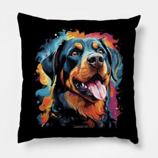 Rottweiler Rainbow Pillow