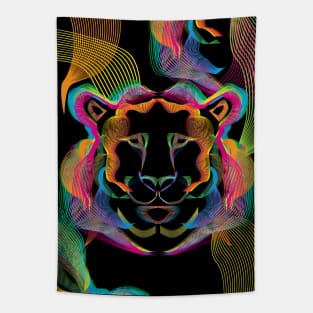 Neon Lion Blend Tapestry