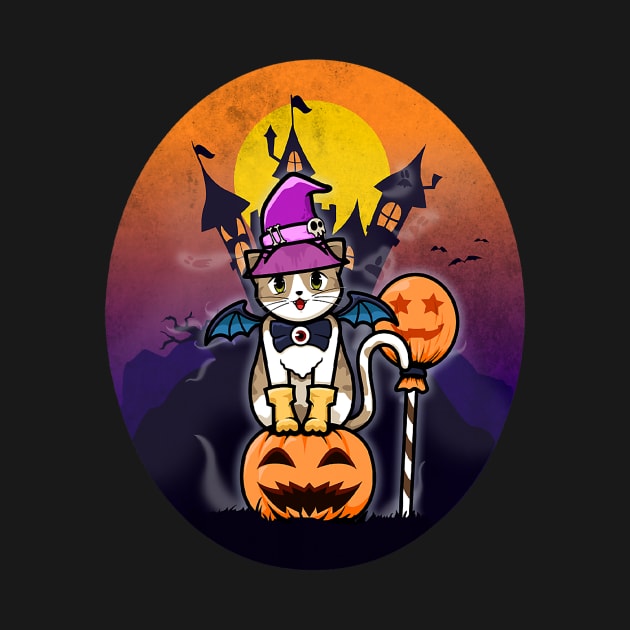 Halloween Kawaii Witch Cat Cute by everetto