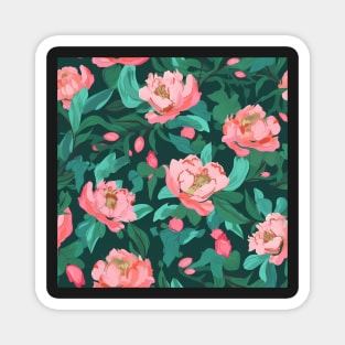 Green FLoral Print Magnet