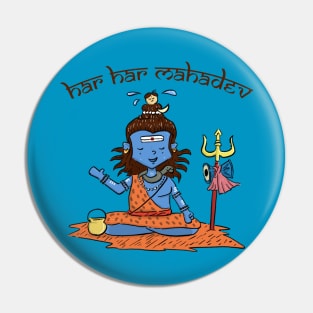 Har Har Mahadev cute illustration Pin