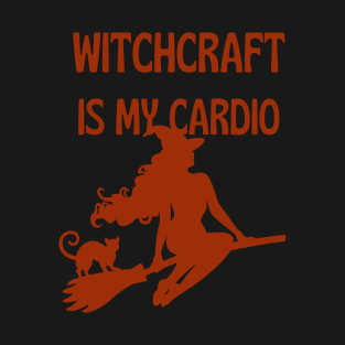 Witchcraft Is My Cardio Vintage Halloween Bat Black Cat Spooky Goth Witch Thrift Store Emo Horror Retro Super Cool Best Gift T-Shirt