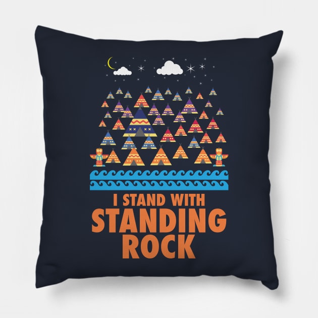 I Stand With Standing Rock Pillow by Soulcatcher