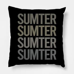 Gray Text Art Sumter Pillow