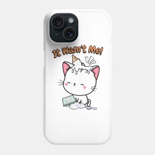 Funny angora cat got caught stealing ice cream Phone Case