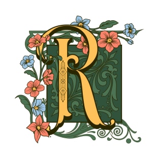 Art Nouveau Letter R, Ornamental Letter R, Art Deco T-Shirt