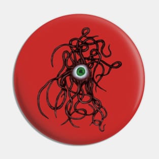 Single-Eyed Weird Cephalopoda With Numerous Tentacles Red Pin