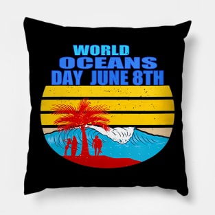 Womens World Oceans Day Pillow