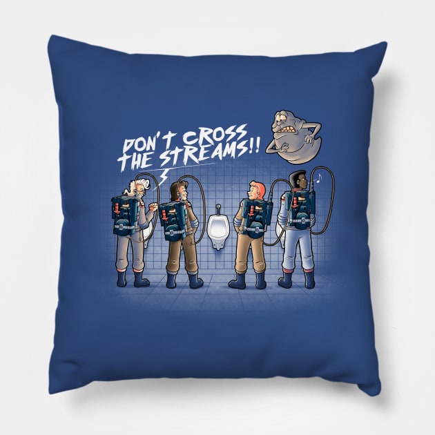 Don't cross the streams Pillow by Cromanart