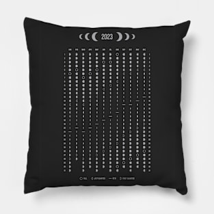 Silver Moon Phases Calendar 2023 USA Pillow