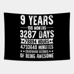 9 Years 108 Months Of Being Awesome Birthday Tapestry