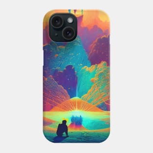 Scenic View in the Prismatic Mountains Phone Case
