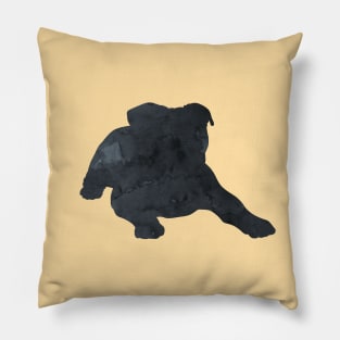 English Bulldog Black Art Silhouette Pillow