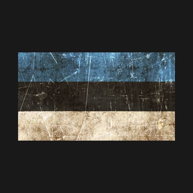 Vintage Aged and Scratched Estonian Flag by jeffbartels