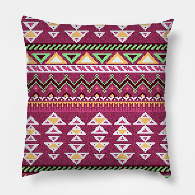 Ethnic pixel ornament #6 Pillow by GreekTavern