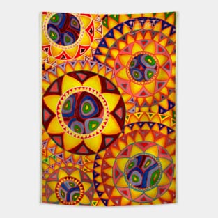 Sunflower Rainbow Sketch Tapestry