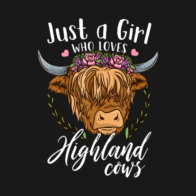 Scottish Highland Cow Just a Girl Who Loves Highland Cows by Saboia Alves