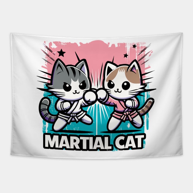 Martial Cat Tapestry by Cutetopia