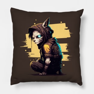 Cyber Cat Blackhat Hacker Pillow