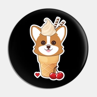 Corgi Vanilla Ice Cream Pin