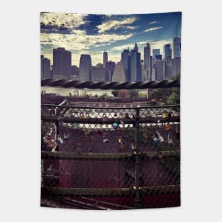 Love Padlocks Manhattan Skyline NYC Tapestry