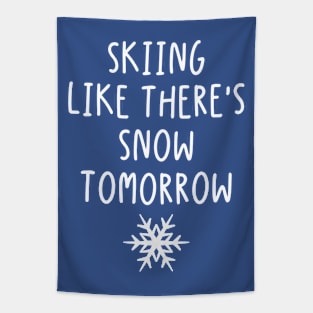 Skiing Joke Tapestry