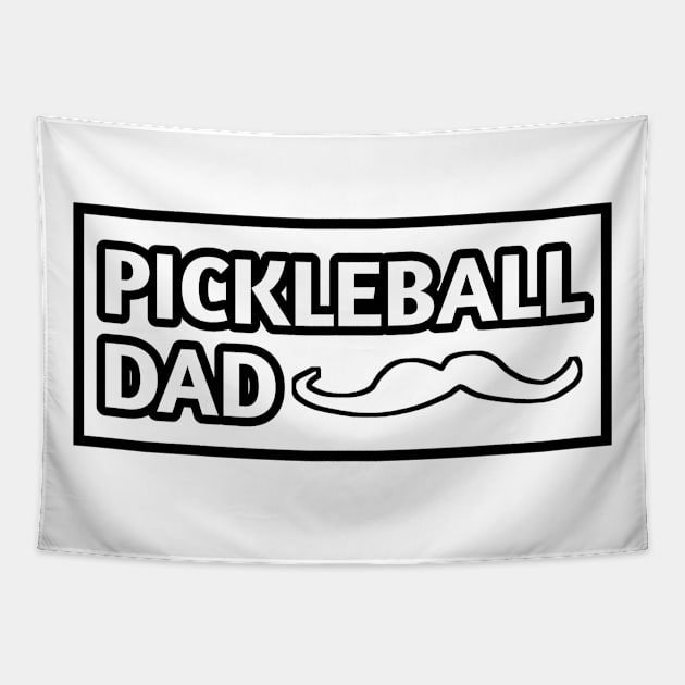 Pickleball Dad, Gift for Pickleball Players With Mustache Tapestry by BlackMeme94