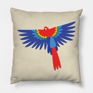 Colorful scarlet macaw Pillow