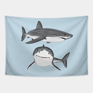 Artwork of a Great White Shark V Tapestry