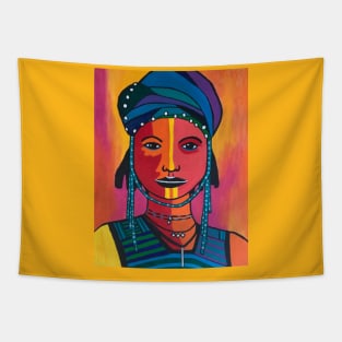 Fauvist African Woman Portrait Tapestry