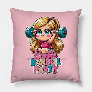 Barbie Barbell Party Pillow