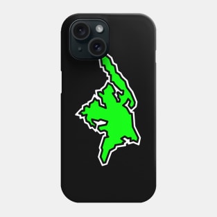 Cortes Island BC Silhouette in a Lime Colour - Clean and Green - Cortes Island Phone Case