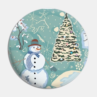 Snowman Pin