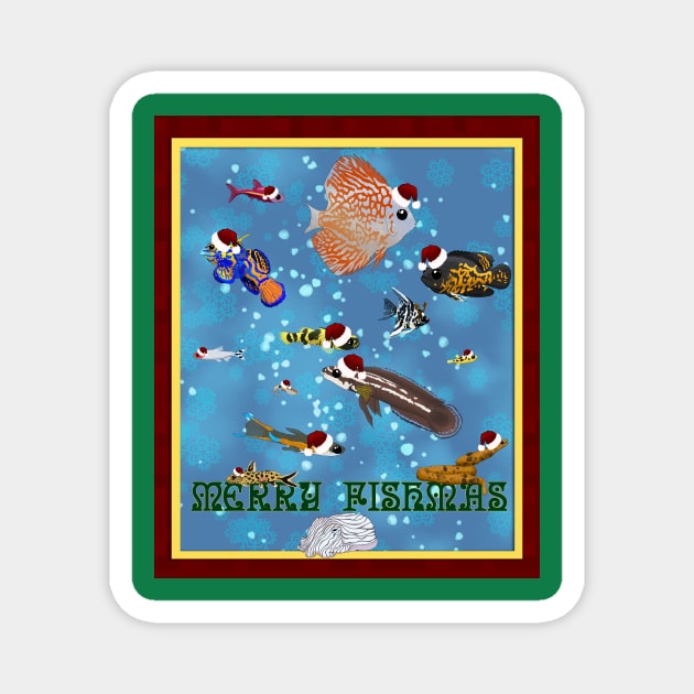 Merry Fishmas Magnet by Moopichino