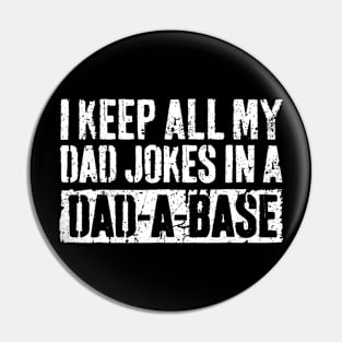 Funny Dad Jokes In DadABase Vintage For Fathers Day Mens Pin