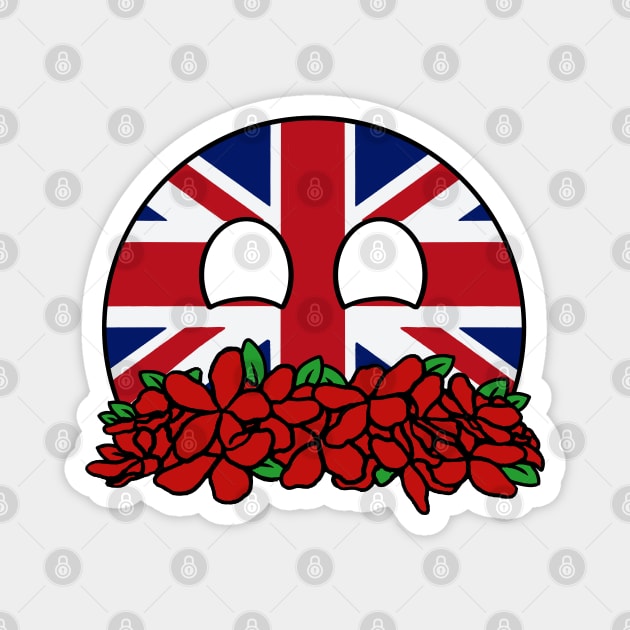 countryballs united kingdom play flowers Magnet by LillyTheChibi