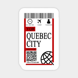 Quebec city flight ticket boarding pass polos Magnet