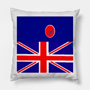 Sporty UK Design on White Background Pillow