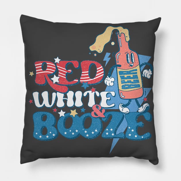 Red White & Booze Pillow by Kribis