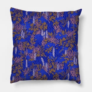 Electric blue tropical lush Pillow