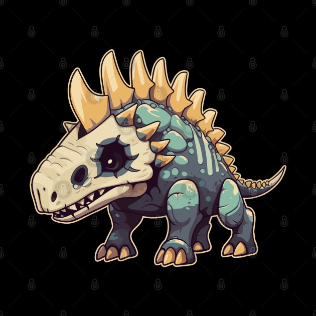 Halloween Chibi Stegosaurus Isometric Dinosaur by DanielLiamGill