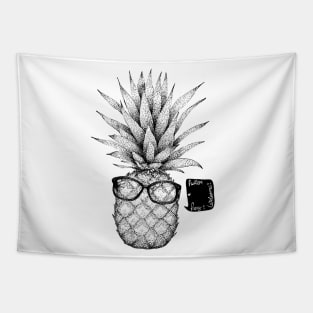 Pineapple Friend - fruit, glasses, drawing Tapestry