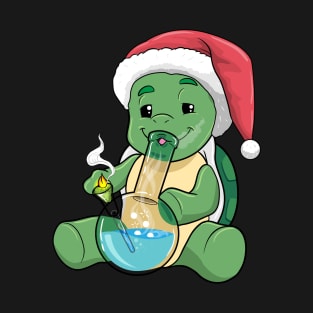 Stoner Turtle Christmas weed Cannabis THC Pothead T-Shirt