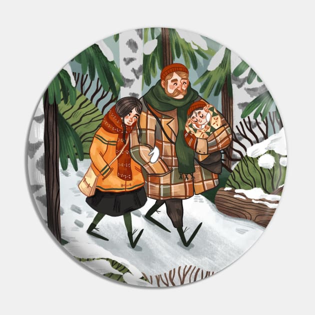 Winter Walk Pin by Iz Ptica