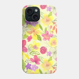 Colorful Watercolor Floral Pattern - Spring is Here Phone Case