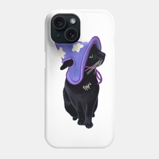 Lucky Black Cat Familiar Purple Witch Costume Halloween Pet Portrait Phone Case