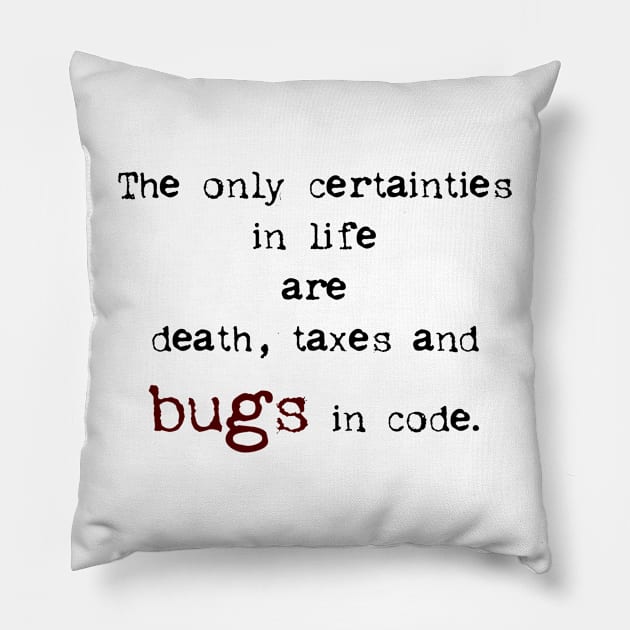 Bugs in Code Pillow by Orloff-Tees