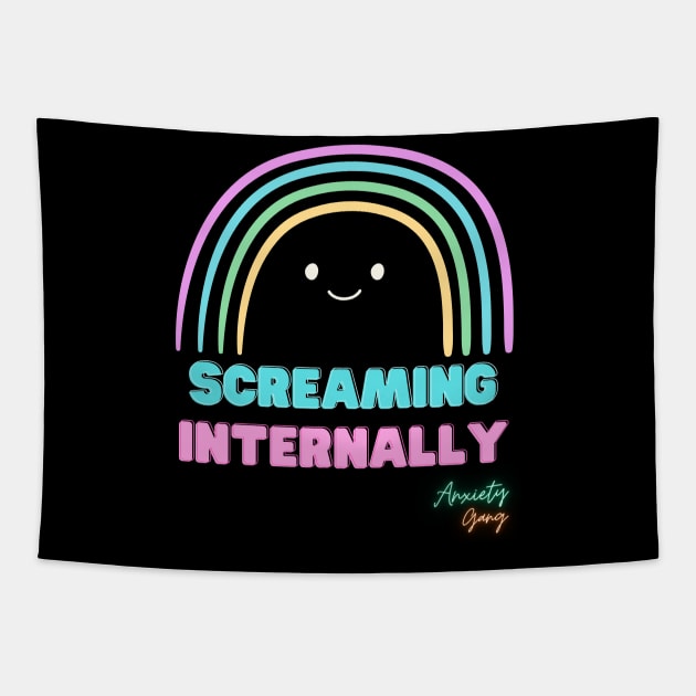 Screaming Internally - Anxiety Gang Tapestry by AnxietyGang